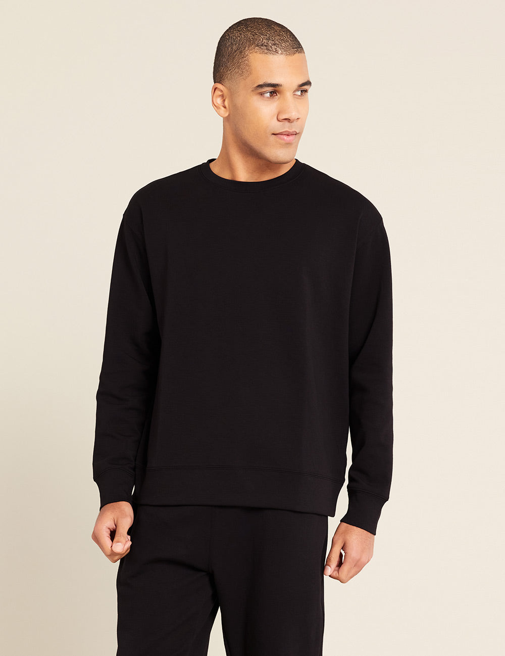 Unisex Crew Neck Sweater Black Bamboo Clothing Boody Europe