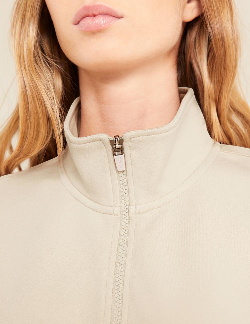 Gender-Neutral-Quarter-Zip-Sweater-Sand-Female-Detail.jpg